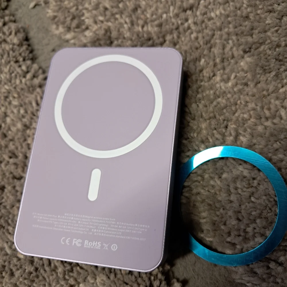Folding Desktop Phone Stand & Purple Power Bank